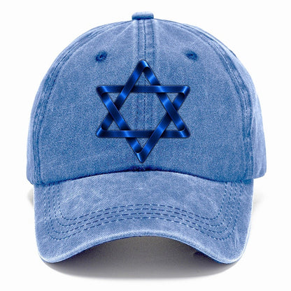 Star Of David Single Line Judaism Heritage Classic Cap – Summer Sky