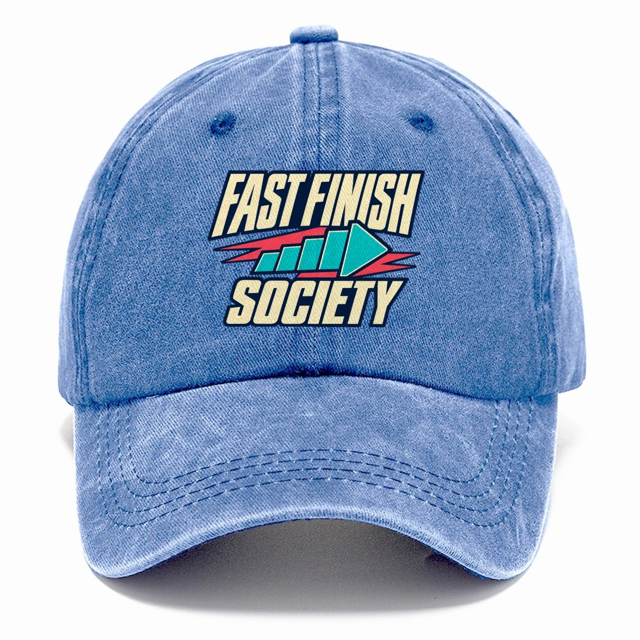 Fast Finish Society 90S Running Clubs Classic Cap – Summer Sky