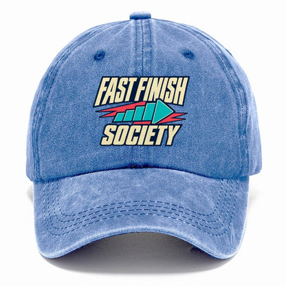 Fast Finish Society 90S Running Clubs Classic Cap – Summer Sky