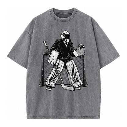 Hockey Goalie Vintage T-shirt – Grey