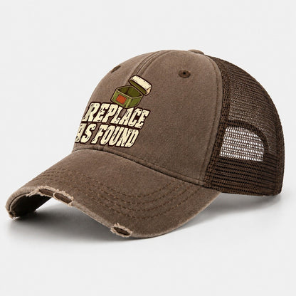 Replace As Found Geocaching Washed Trucker Hat – Coffee