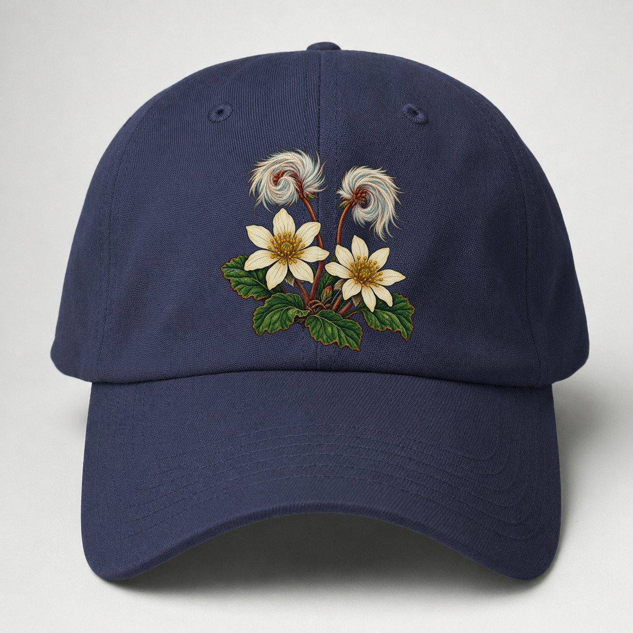 Northwest Territories Mountain Avens Canada Cultural Icons Baseball Cap – Twilight Navy