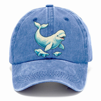 Beluga Whale And Floating Ice Canada Cultural Icons Classic Cap – Summer Sky