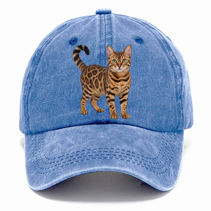 Bengal Standing Three Quarter Realistic Cat Portrait Classic Cap – Summer Sky
