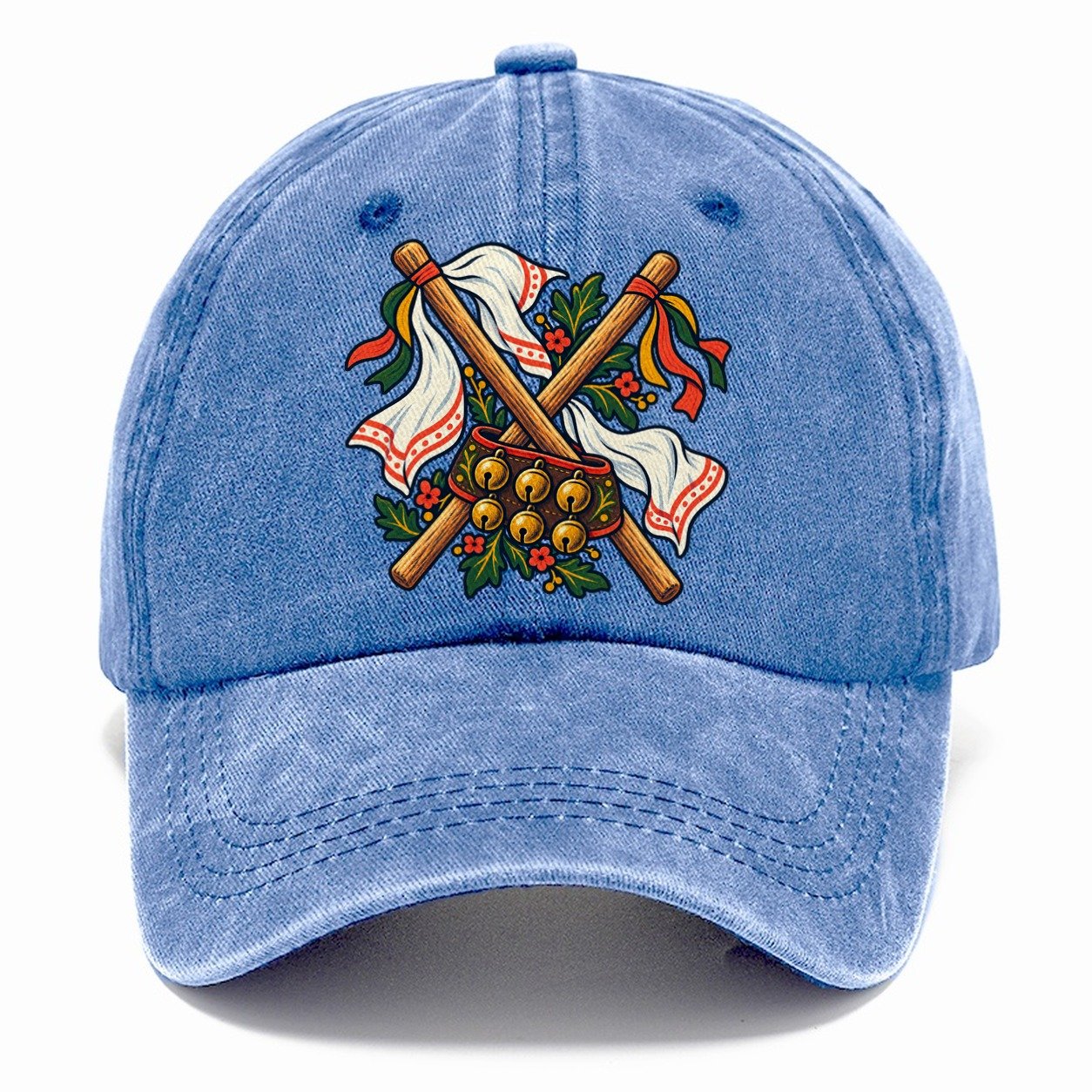 Morris Dance Bells Sticks And Handkerchiefs Uk Culture Heritage Classic Cap – Summer Sky