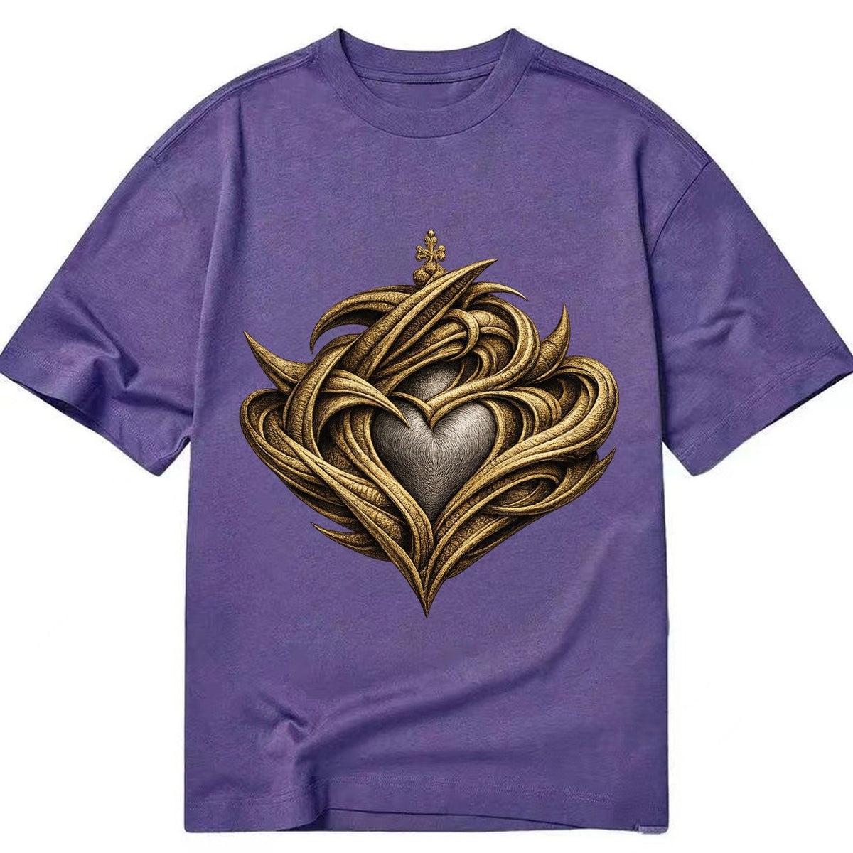 Abstract Claddagh Symbol Washed Classic T-shirt – Purple