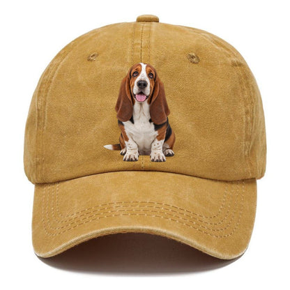Basset Hound Sitting Top Breeds Classic Cap – Golden Harvest