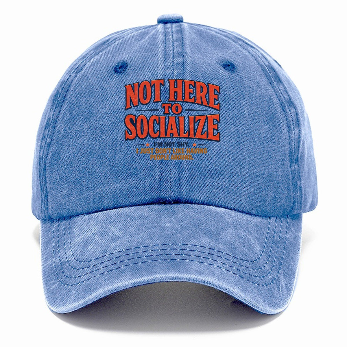 Not Here To Socialize Classic Cap – Summer Sky