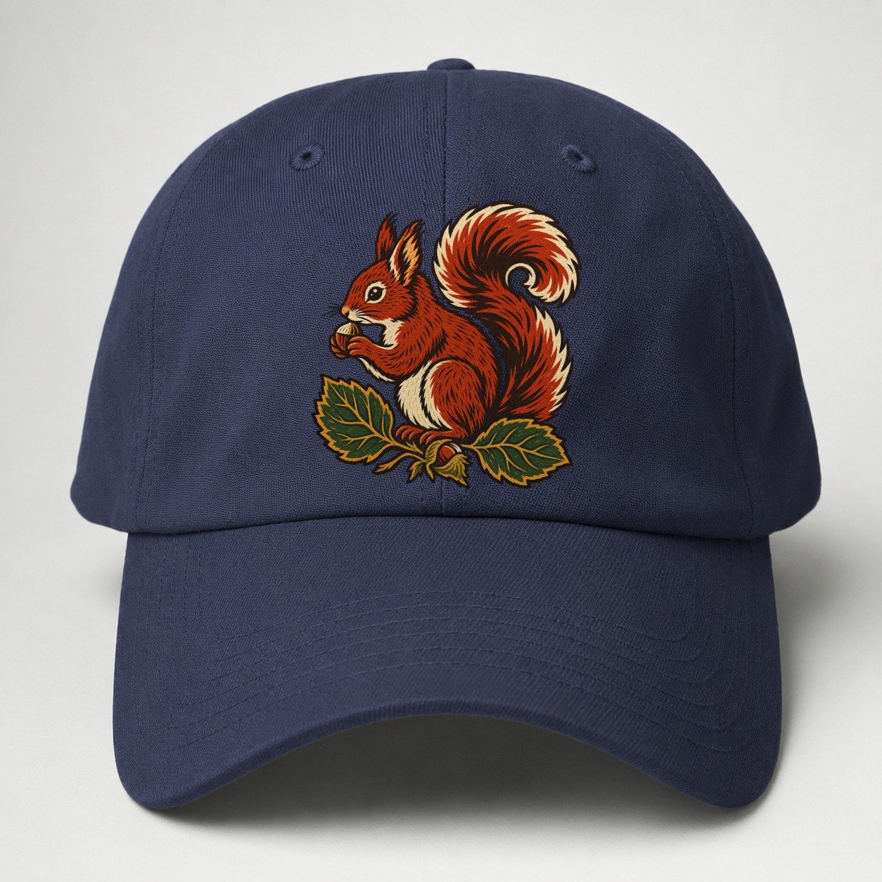 Lake District Red Squirrel And Hazelnuts Uk Culture Heritage Baseball Cap – Twilight Navy