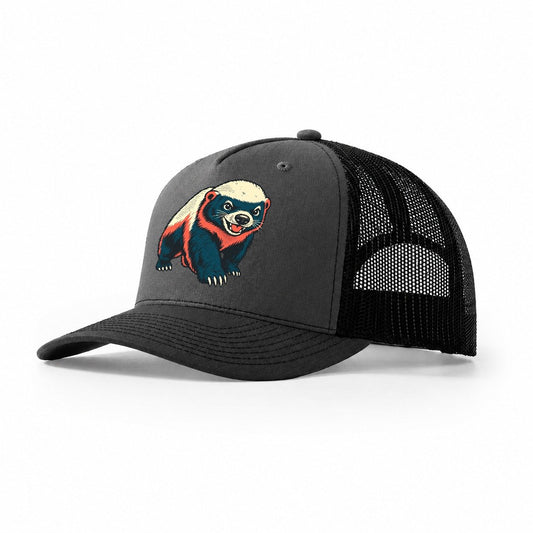 Honey Badger March Trucker Hat – Dark Grey Black