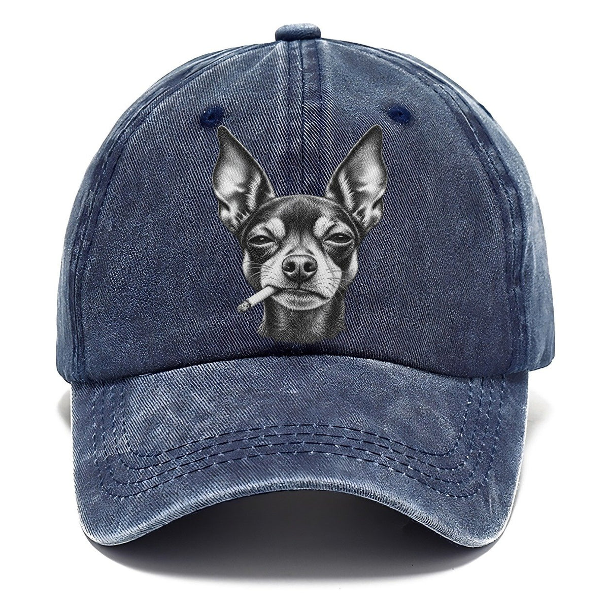 Miniature Pinscher Smoking Dogs Classic Cap – Twilight Navy
