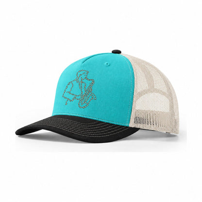 Saxophone Soloist Trucker Hat – Aqua Black White