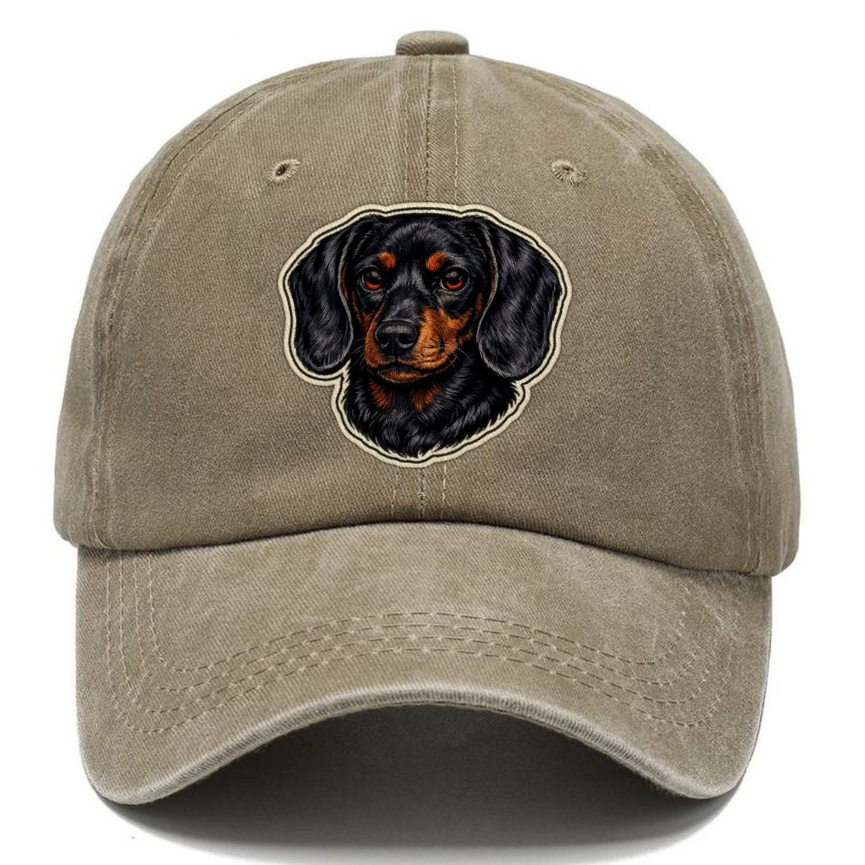 Dachshund Portrait Classic Cap – Warm Sand