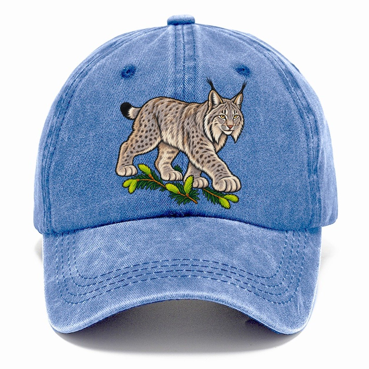 Canada Lynx And Spruce Tips Canada Cultural Icons Classic Cap – Summer Sky