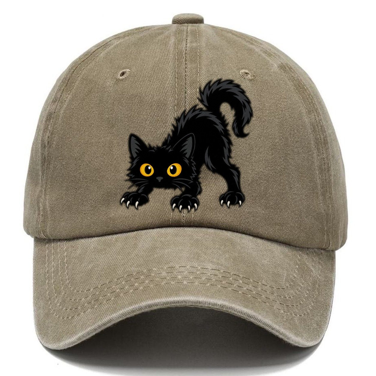 Bombay Arched Back Peeking Cats Classic Cap – Warm Sand