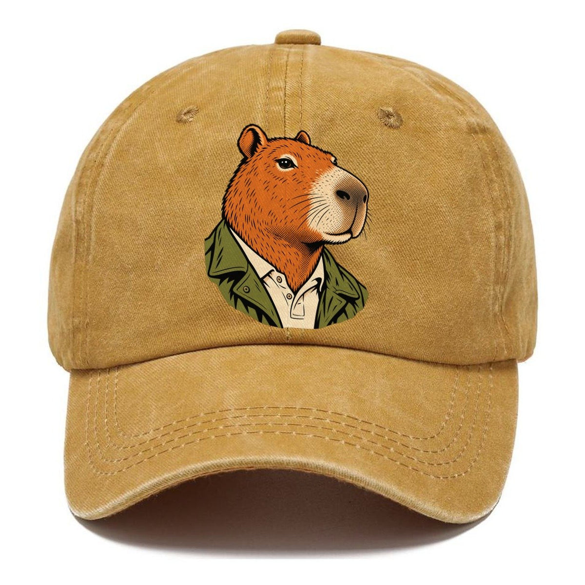 Capybara in Green Jacket Classic Cap – Golden Harvest
