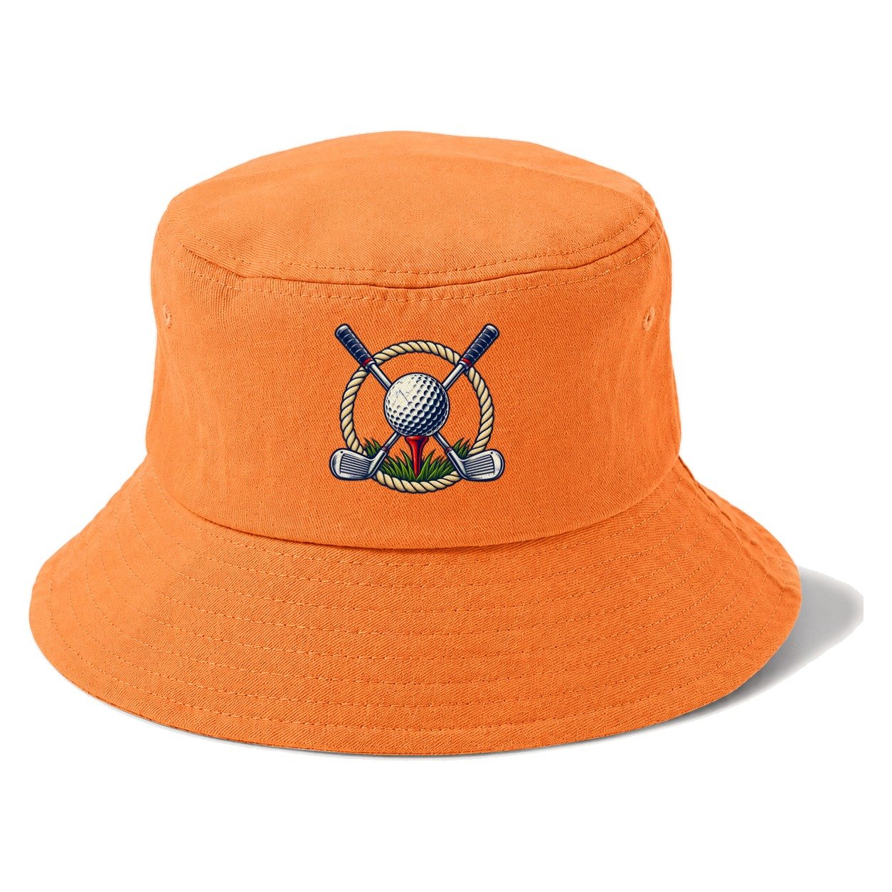 Crossed Clubs Crest Golf Life Bucket Hat – Terracotta Clay