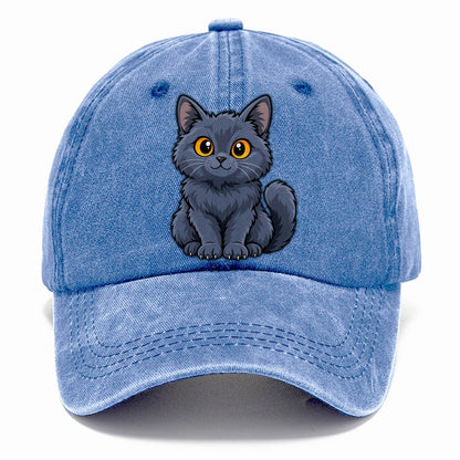Chartreux Smiling Sit Peeking Cats Classic Cap – Summer Sky