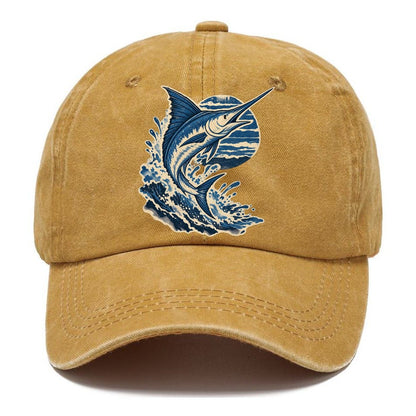 Leaping Marlin and Waves Classic Cap – Golden Harvest