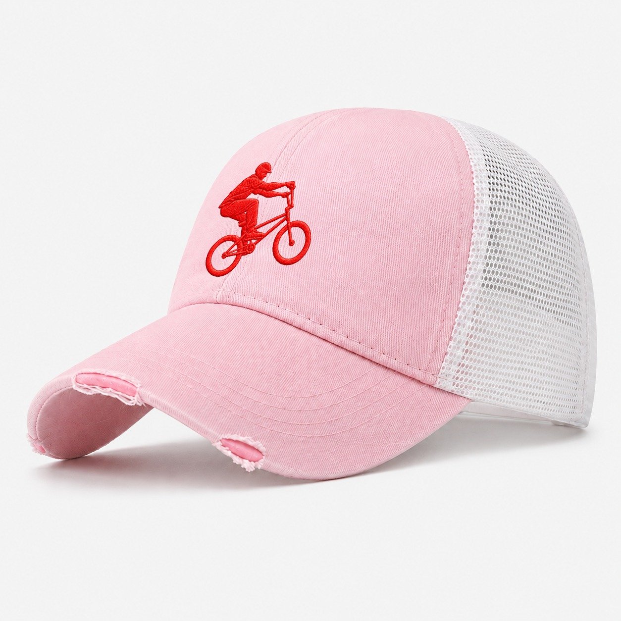 Bmx Manual Balance Micro Motion Mark Washed Trucker Hat – Light Pink