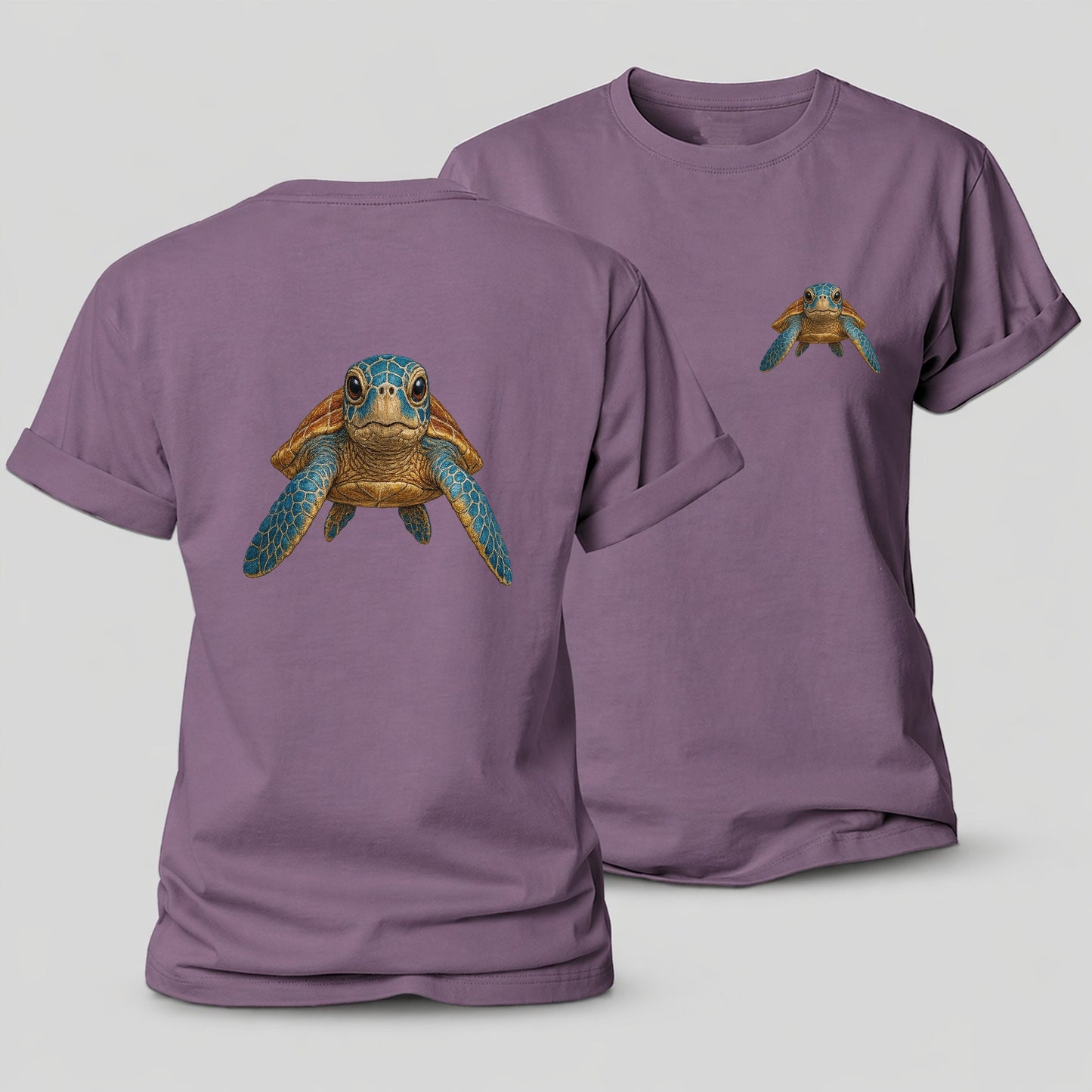 Sea Turtle Serenity Women's Cotton T-Shirt – Purple