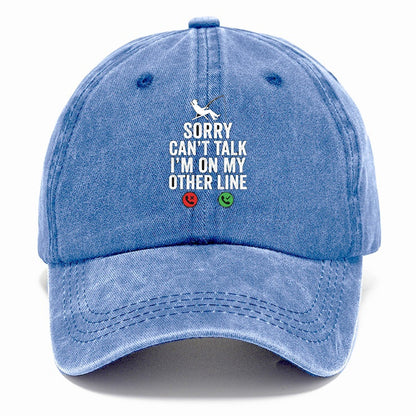Sorry Cant Talk On My Other Line Classic Cap – Summer Sky
