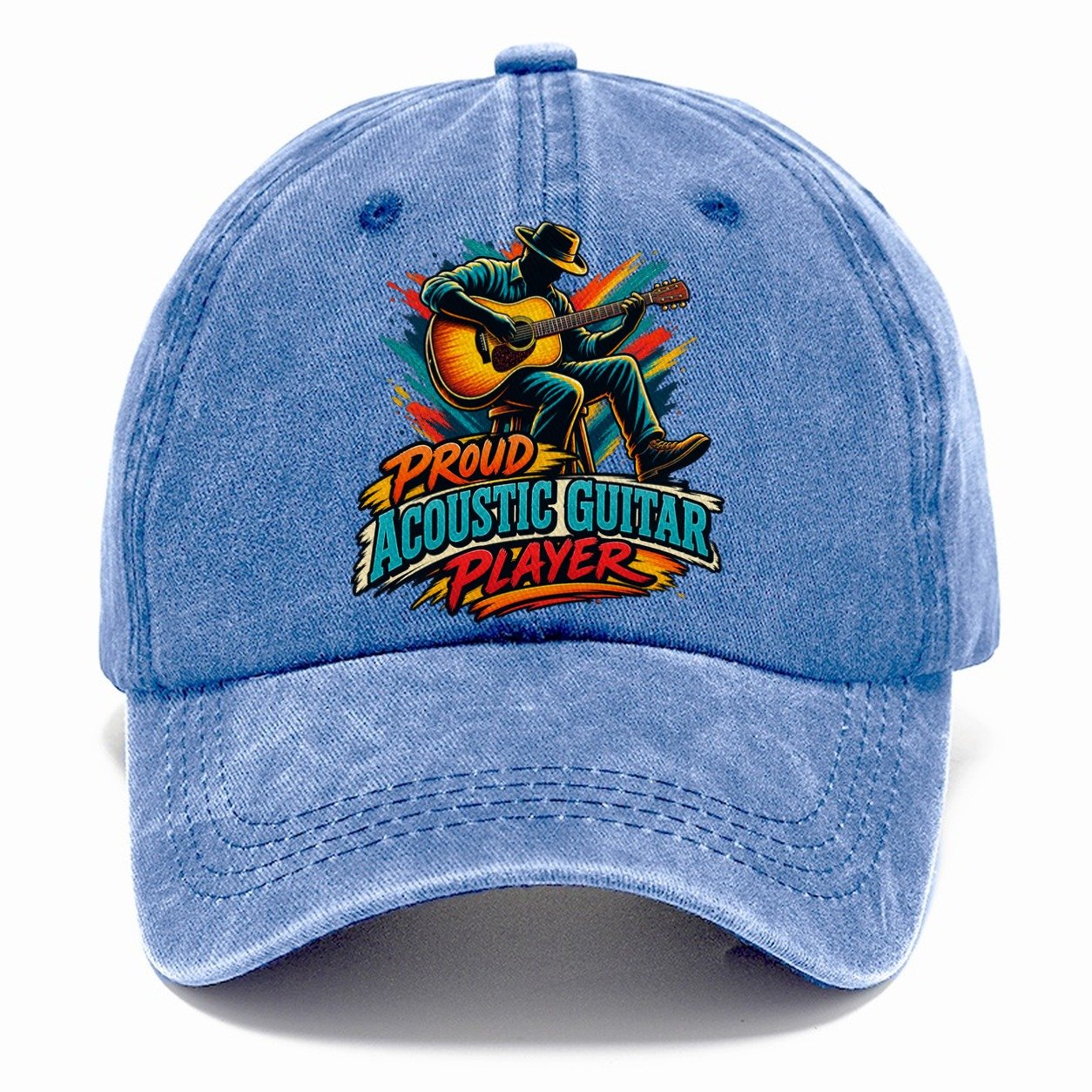 Proud Acoustic Guitar Player Music Instruments Classic Cap – Summer Sky