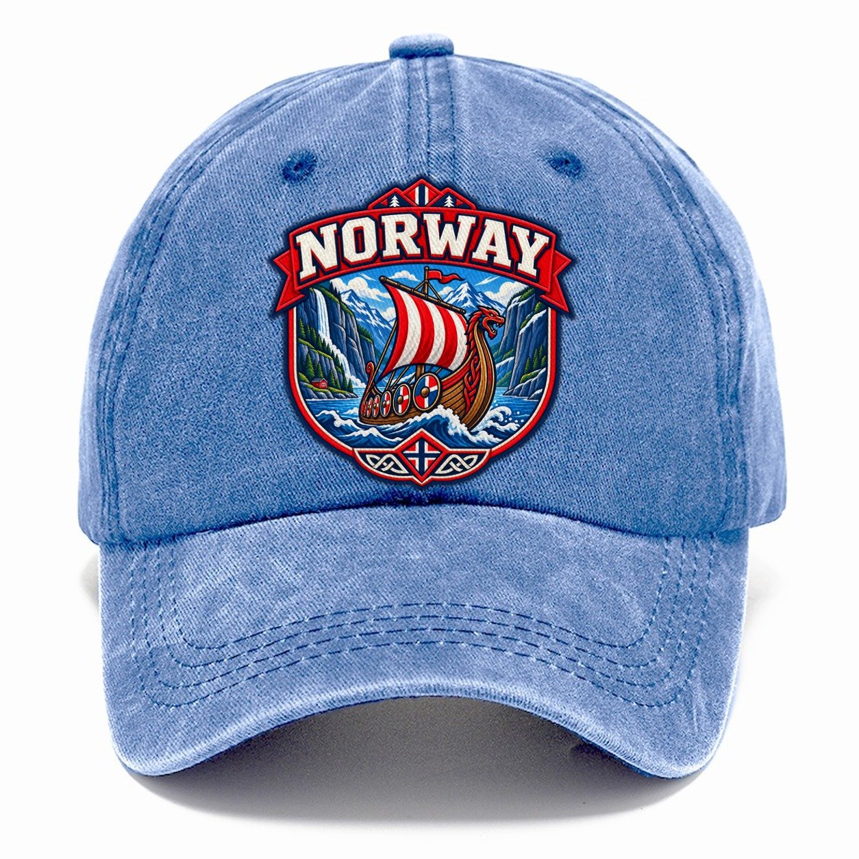 Norway Retro Badge Country Logos Classic Cap – Summer Sky
