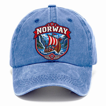 Norway Retro Badge Country Logos Classic Cap – Summer Sky