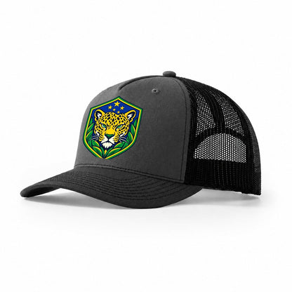 Brazil Minimal Emblem Country Logos Trucker Hat – Dark Grey Black