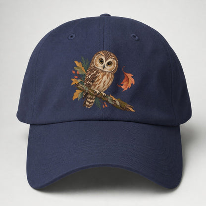 Owl Falling Leaf Gentle Wild Baseball Cap – Twilight Navy