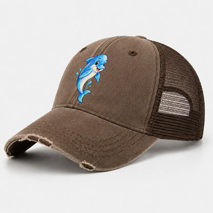 Dolphin Friendly Leap Sea Sprite Washed Trucker Hat – Coffee