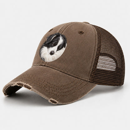 Border Collie Ruff Tuck Pastimes Companions Washed Trucker Hat – Coffee