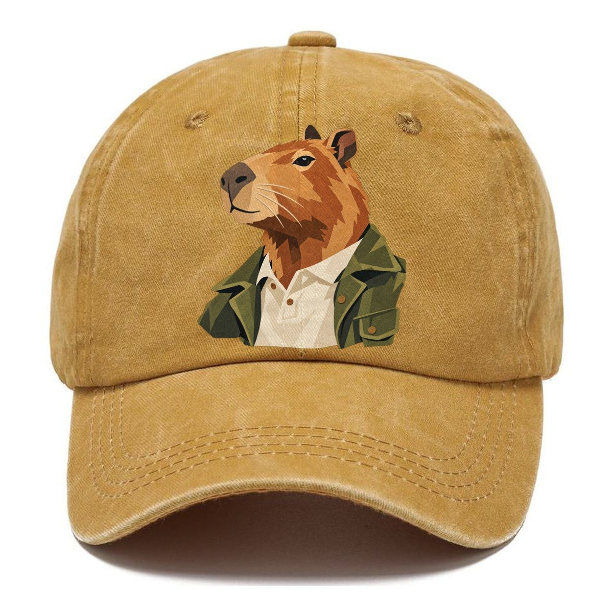 Capybara in Green Jacket Classic Cap – Golden Harvest