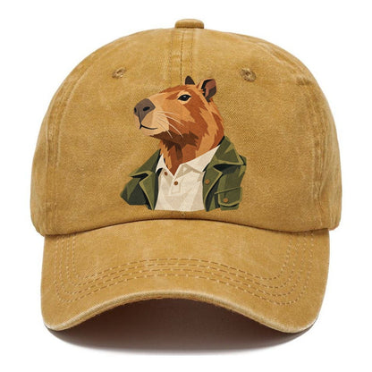 Capybara in Green Jacket Classic Cap – Golden Harvest