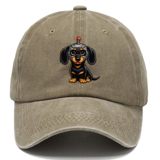 Robotic Dachshund Dog Classic Cap – Warm Sand