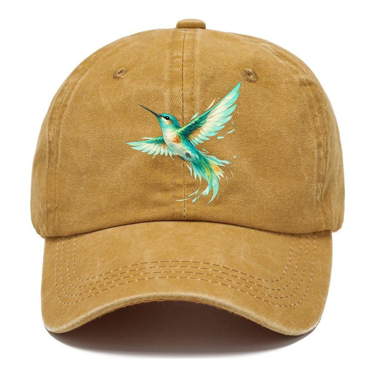 Teal Watercolor Hummingbird Classic Cap – Golden Harvest