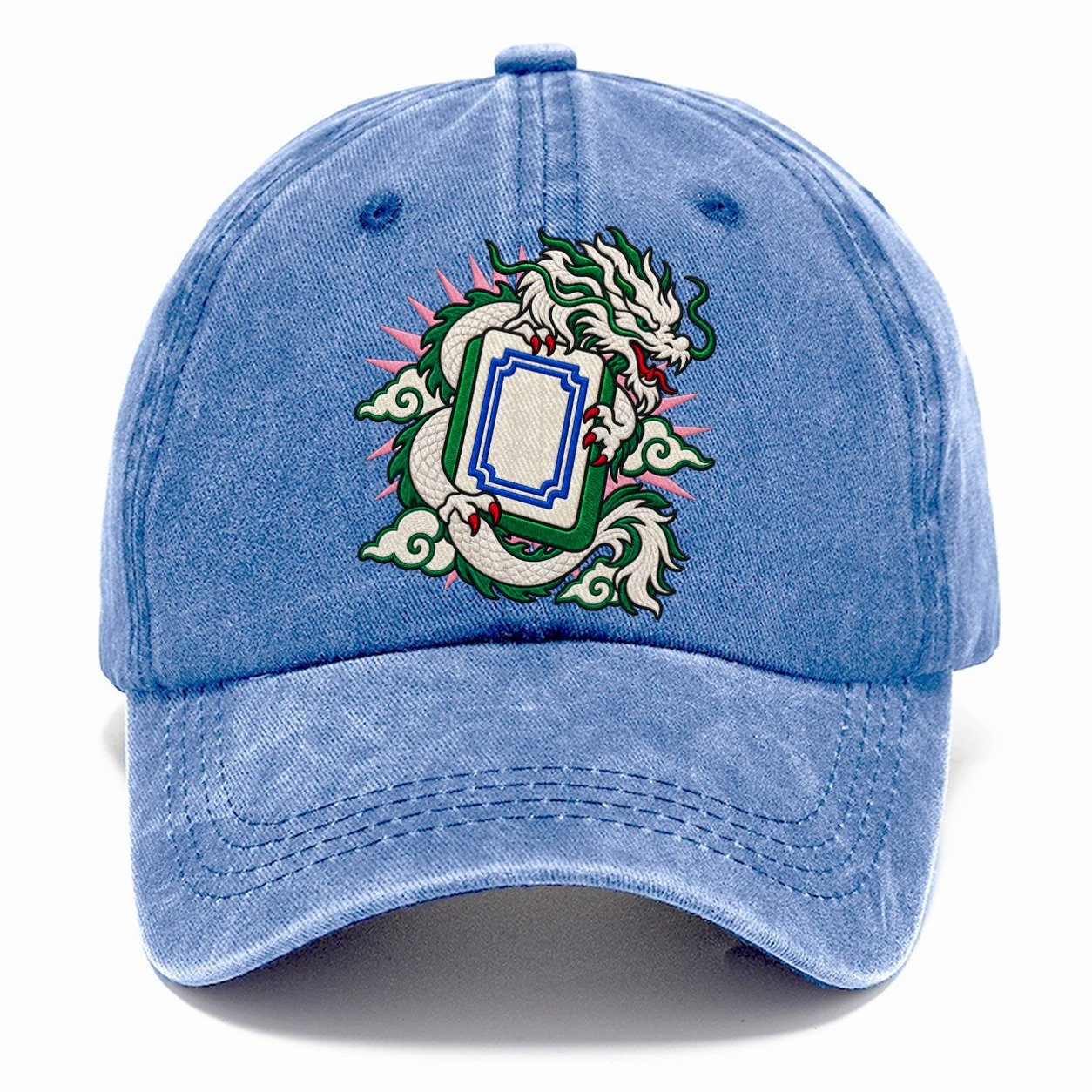 White Dragon Mahjong Game Night Classic Cap – Summer Sky