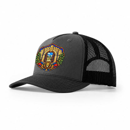 Jaffa Gate Keystone Jerusalem Trucker Hat – Dark Grey Black