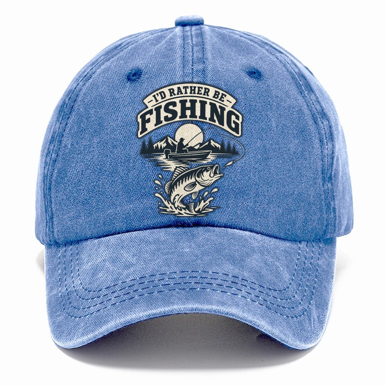 Rather Be Fishing Fishing Elegant Classic Cap – Summer Sky