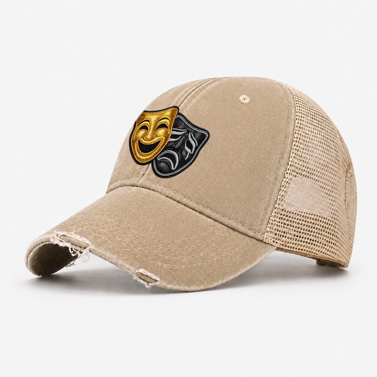 Broadway Masks Washed Trucker Hat – Khaki