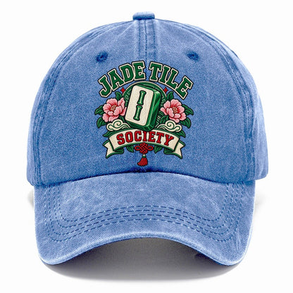 Jade Tile Society Mahjong Game Night Classic Cap – Summer Sky