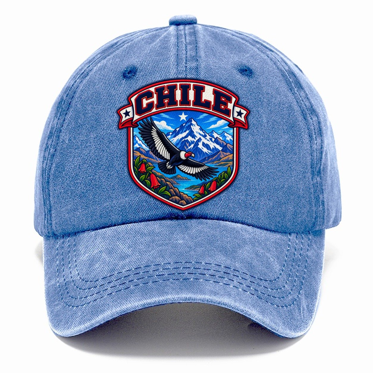 Chile Retro Badge Country Logos Classic Cap – Summer Sky