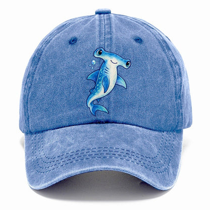 Hammerhead Shark Upward Swim Sea Sprite Classic Cap – Summer Sky