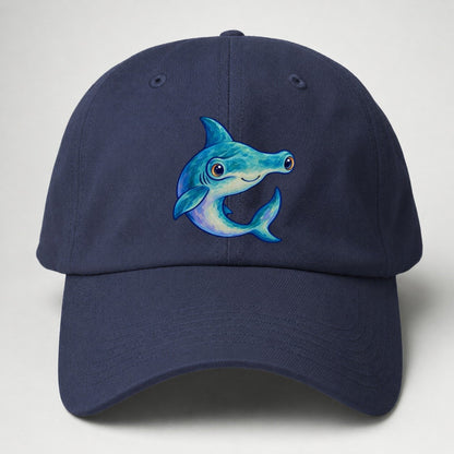 Hammerhead Shark Crescent Turn Sea Sprite Baseball Cap – Twilight Navy
