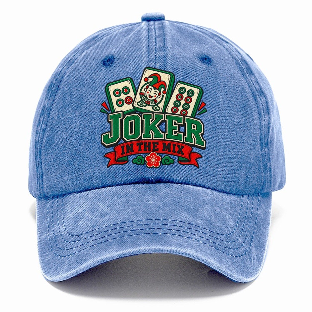 Joker In The Mix Mahjong Game Night Classic Cap – Summer Sky