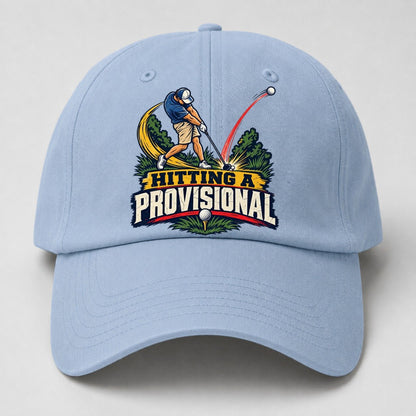 Hitting A Provisional Golf Life Baseball Cap – Light Blue