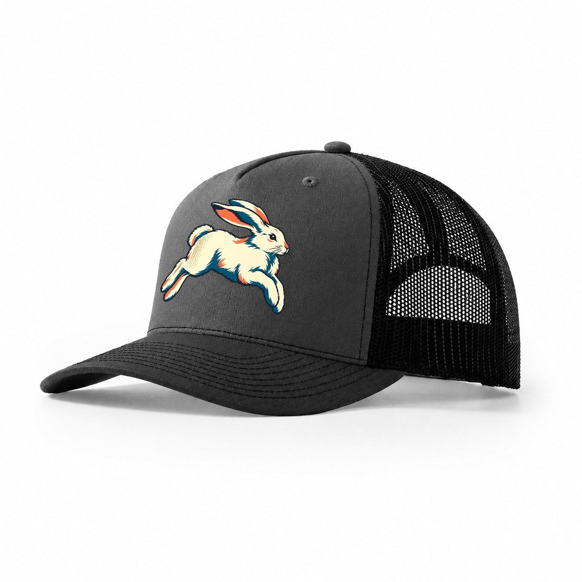 Arctic Hare Leap Trucker Hat – Dark Grey Black