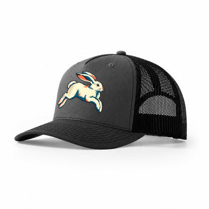 Arctic Hare Leap Trucker Hat – Dark Grey Black
