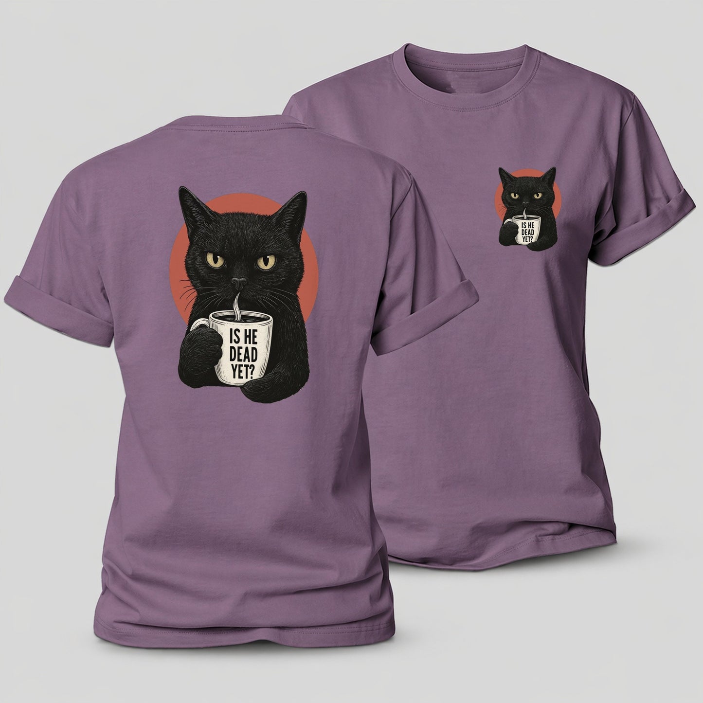 Is He Dead Yet Cat Women's Cotton T-Shirt – Purple